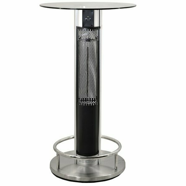 Omcan 43123 Bar Height Glass Top Electric Heated Patio Table - 110V 1500W 91543123